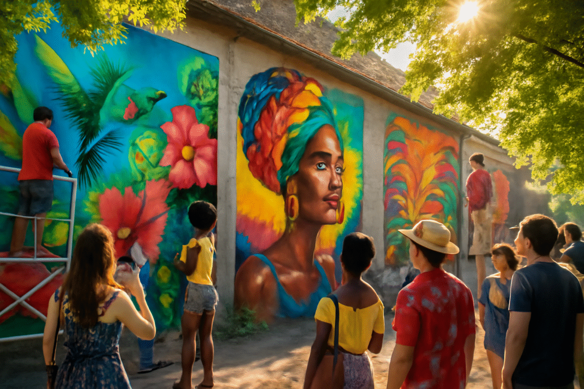 découvrez le festival street art qui célèbre la culture créative de la guadeloupe, désormais présent à la ferté-macé. plongez dans un univers vibrant d'œuvres colorées et d'artistes talentueux, et laissez-vous inspirer par l'énergie dynamique de cette forme d'expression artistique.