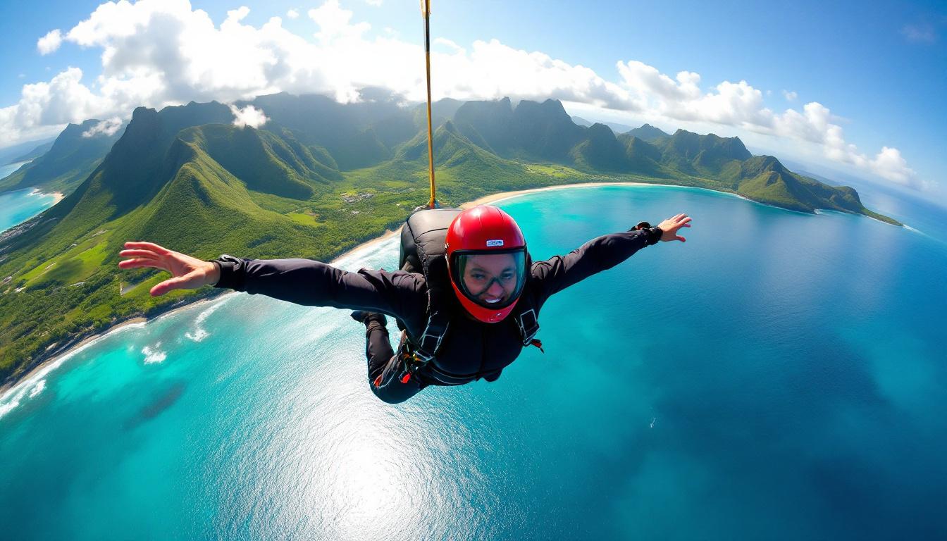 vivez une expérience inoubliable en survolant les paysages magnifiques de la guadeloupe lors d'un saut en tandem. admirez des vues à couper le souffle tout en ressentant l'adrénaline d'une chute libre. réveillez l'aventurier en vous et immortalisez des souvenirs exceptionnels !